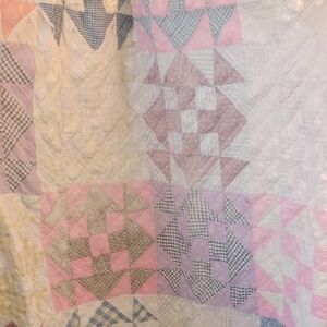 Patchwork Pink and Cream Quilt